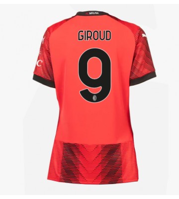 Lacne Ženy Futbalové dres AC Milan Olivier Giroud #9 2023-24 Krátky Rukáv - Domáci